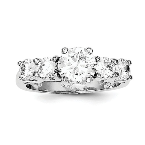 4.00Ctw Genuine Sterling Silver Diamond cz Ring - Picture 1 of 2
